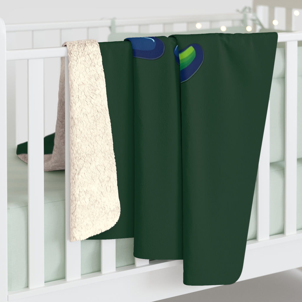 Puppy Adventure Center | Sherpa Fleece Blanket | Green