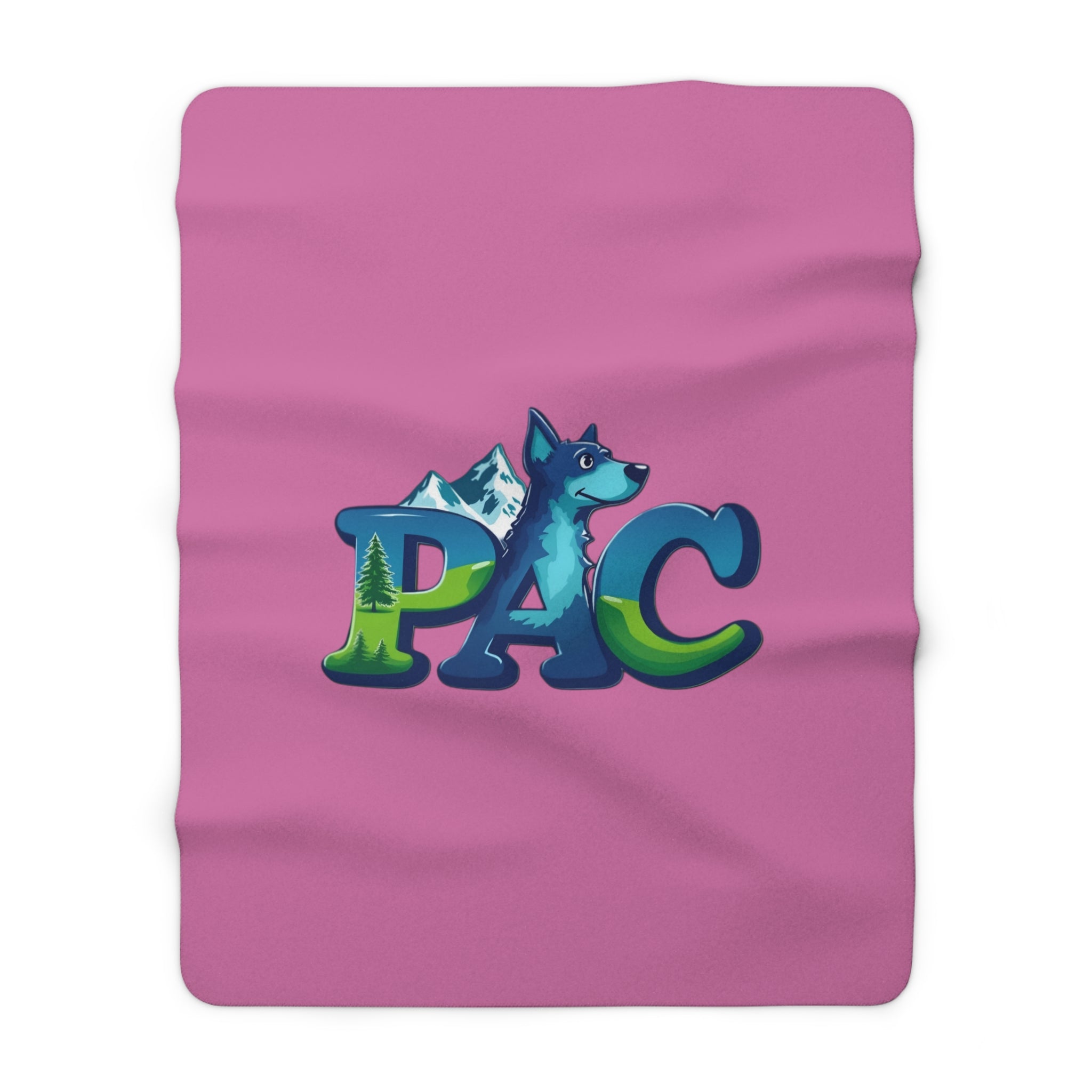Puppy Adventure Center | Sherpa Fleece Blanket | Pink