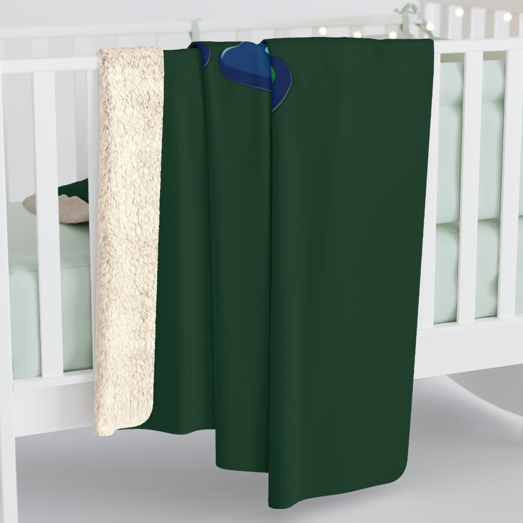 Puppy Adventure Center | Sherpa Fleece Blanket | Green