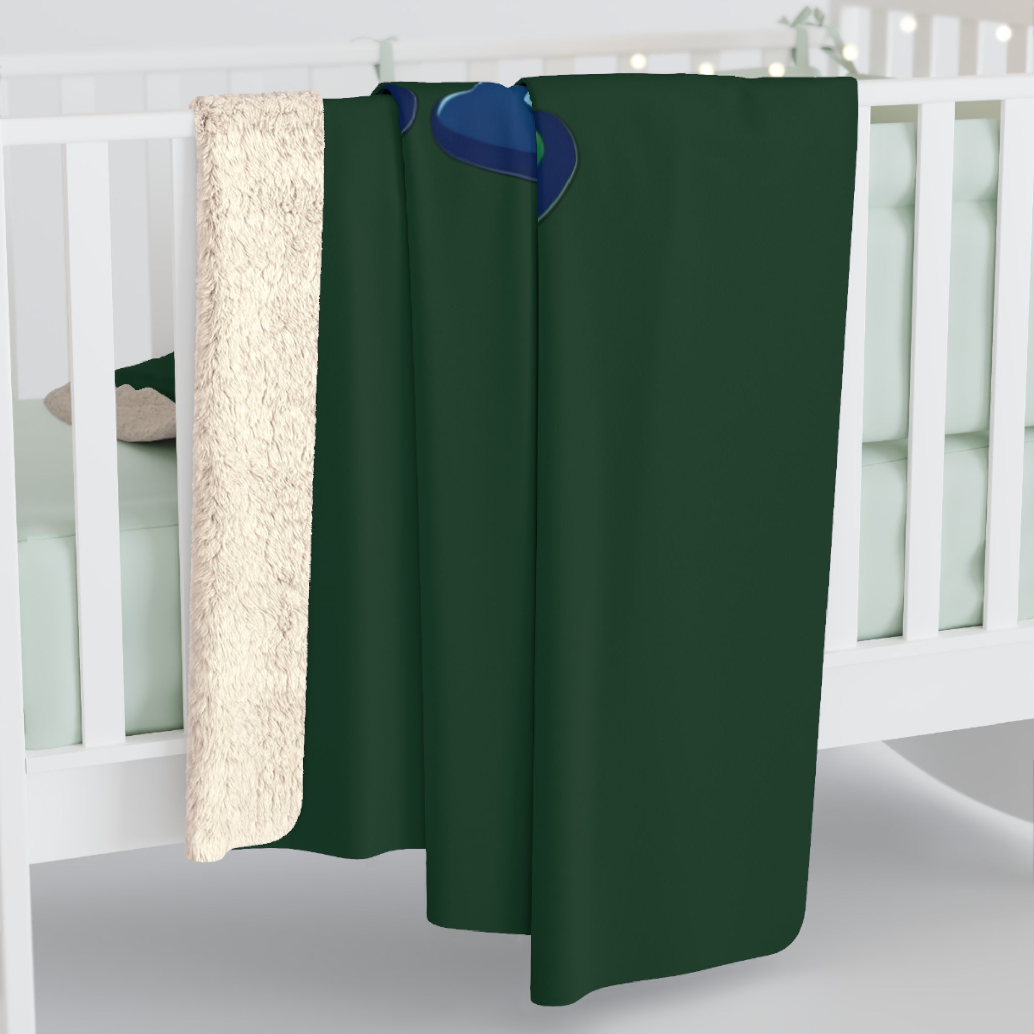 Puppy Adventure Center | Sherpa Fleece Blanket | Green