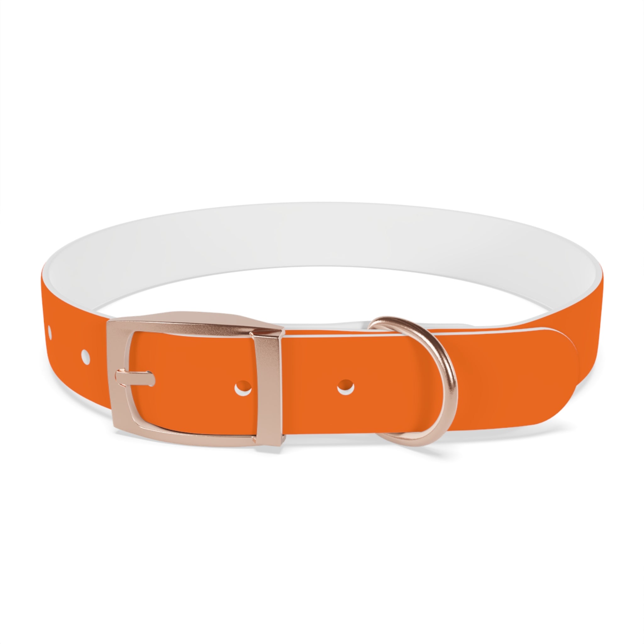 Durable Adjustable Dog Collar | Paw Print | Orange