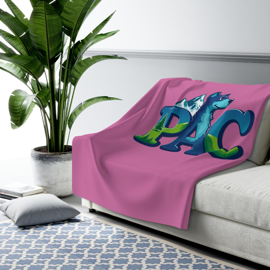 Puppy Adventure Center | Sherpa Fleece Blanket | Pink