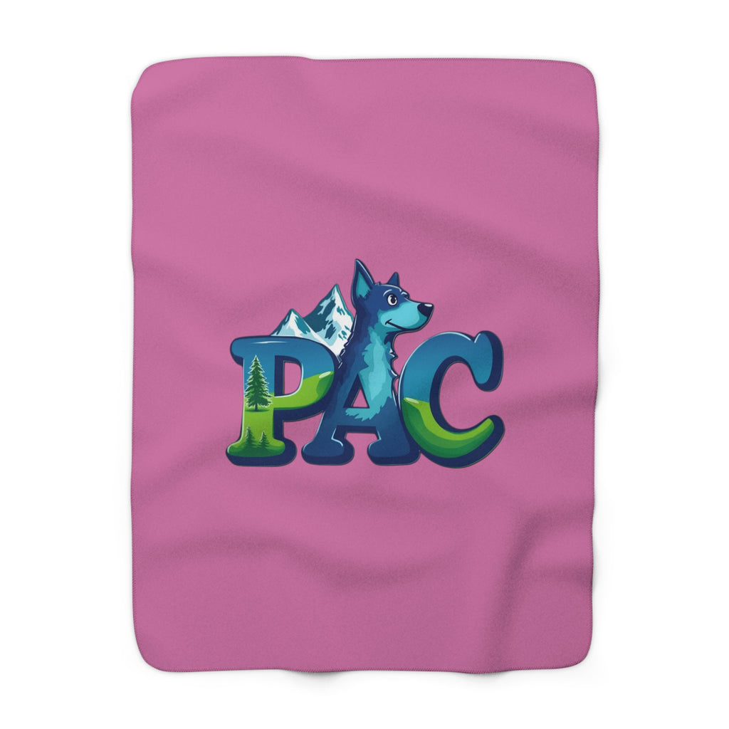 Puppy Adventure Center | Sherpa Fleece Blanket | Pink