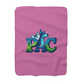 Puppy Adventure Center | Sherpa Fleece Blanket | Pink