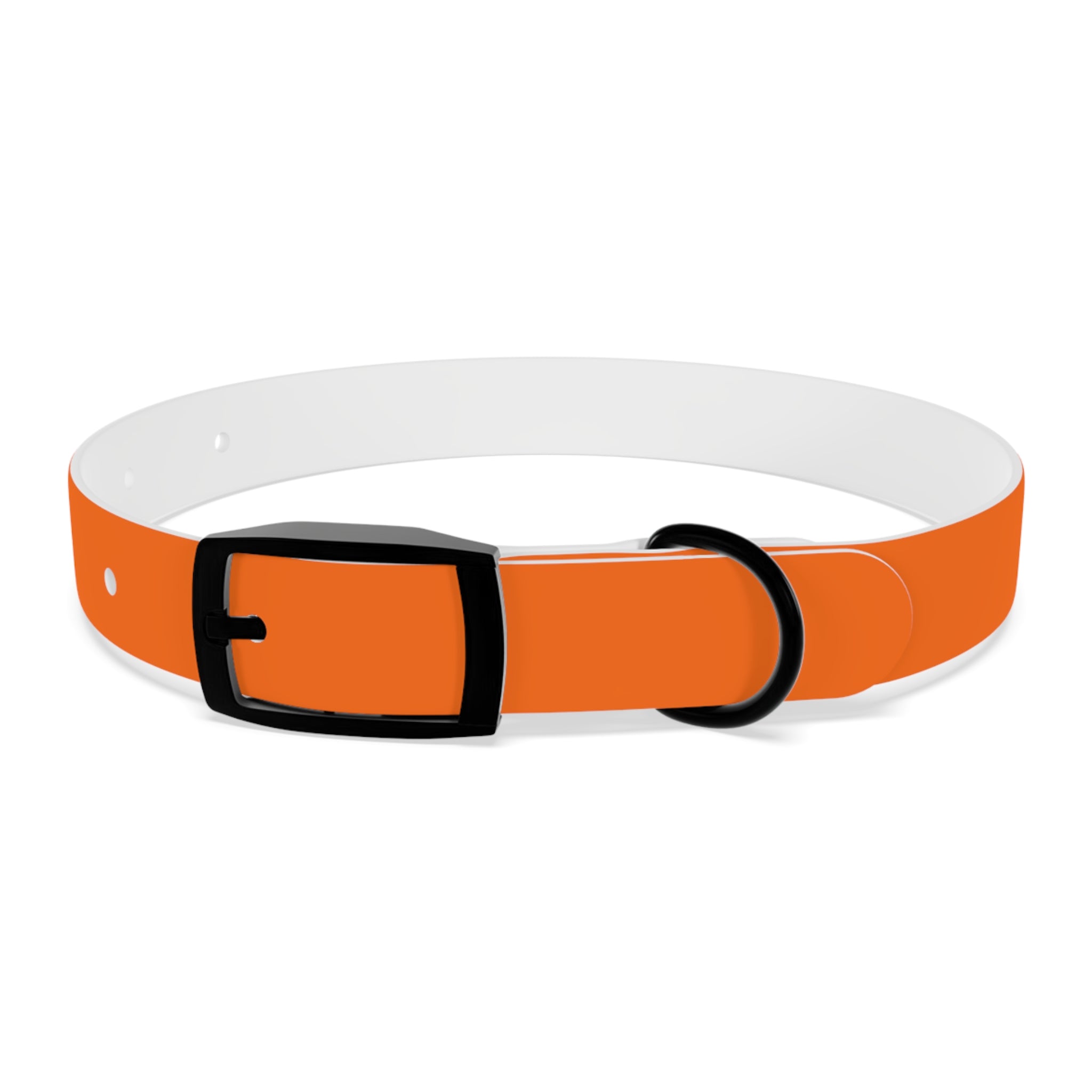 Durable Adjustable Dog Collar | Paw Print | Orange