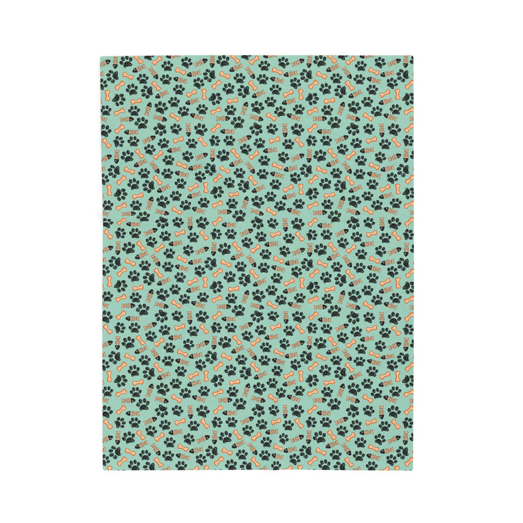 Paw Print Velveteen Plush Blanket – Cozy Pet Lover Throw