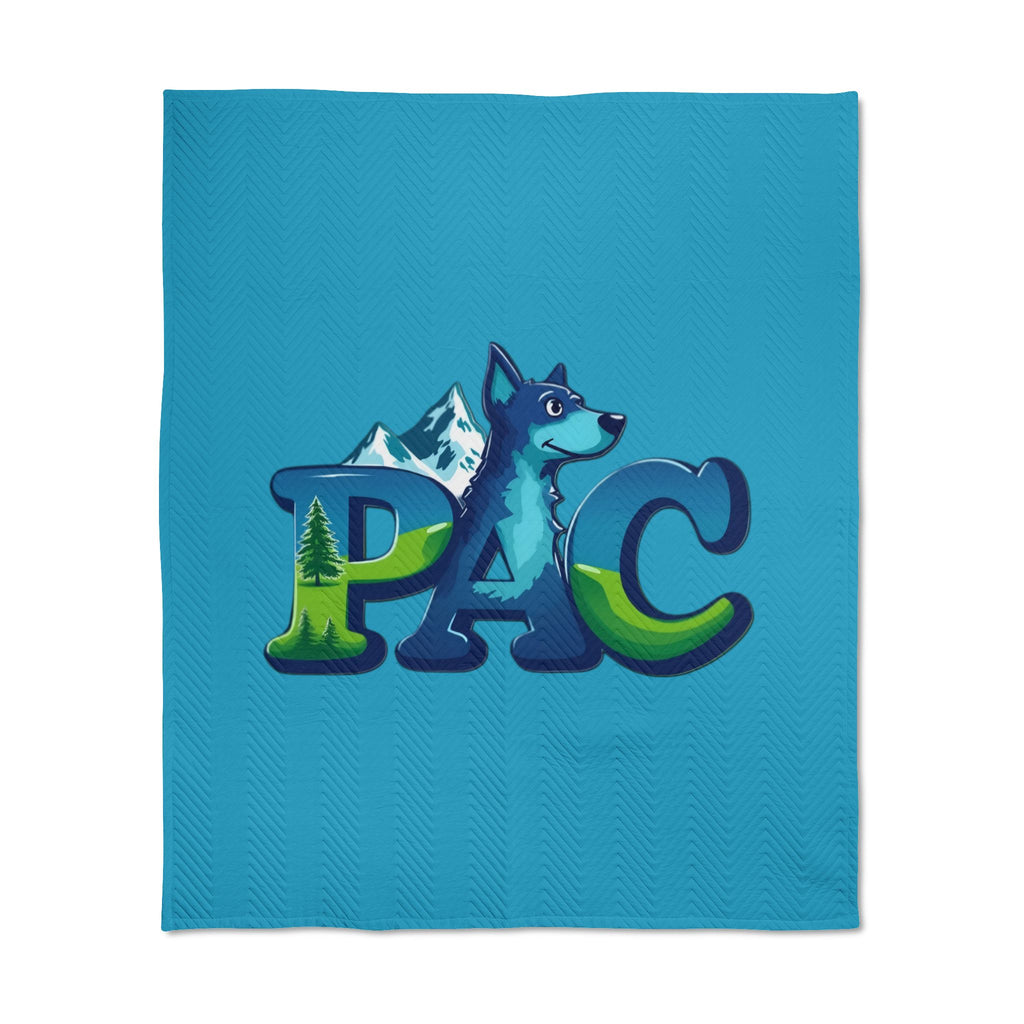 Puppy Adventure Center | Quilted Throw | Turquoise