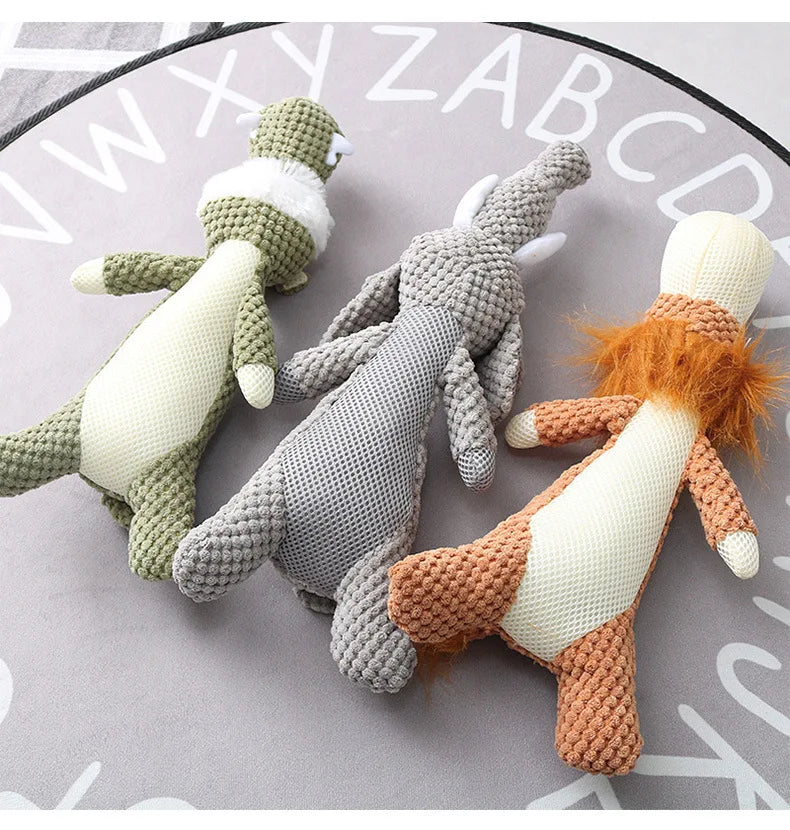 Plush Cartoon Dog Toy – Squeaky Chew Toy