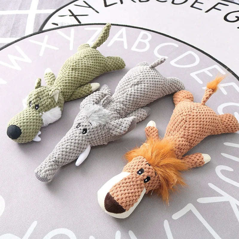 Plush Cartoon Dog Toy – Squeaky Chew Toy