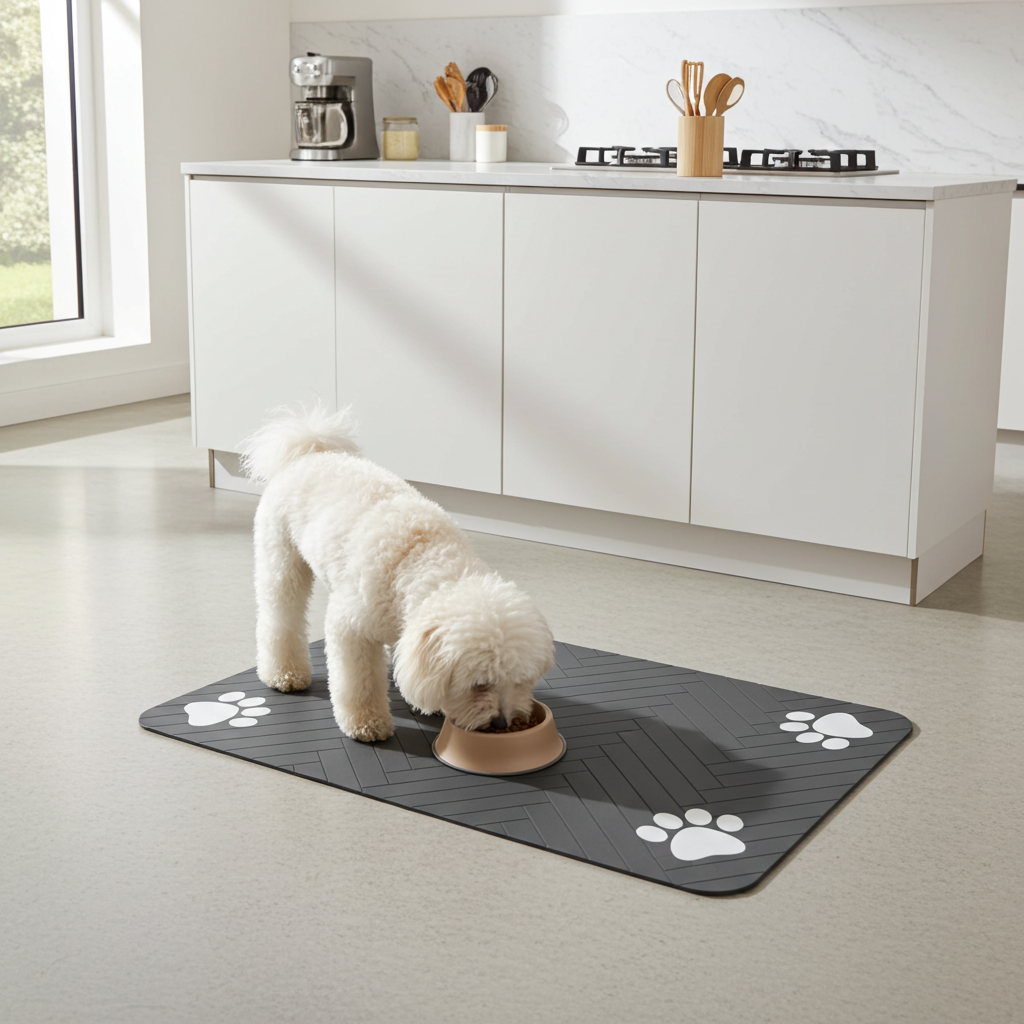 Absorbent Waterproof Dog Food Mat