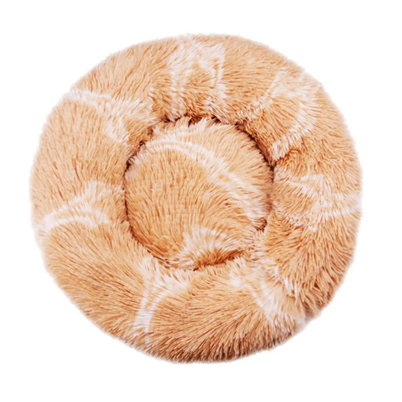 Round Plush Pet Bed for Large & Medium Dogs