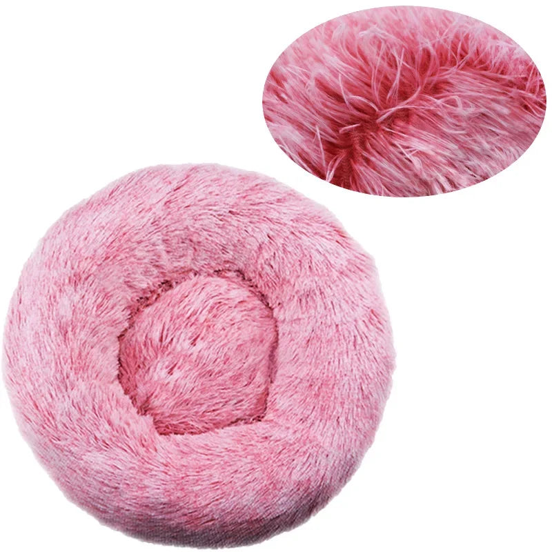 Round Plush Pet Bed for Large & Medium Dogs