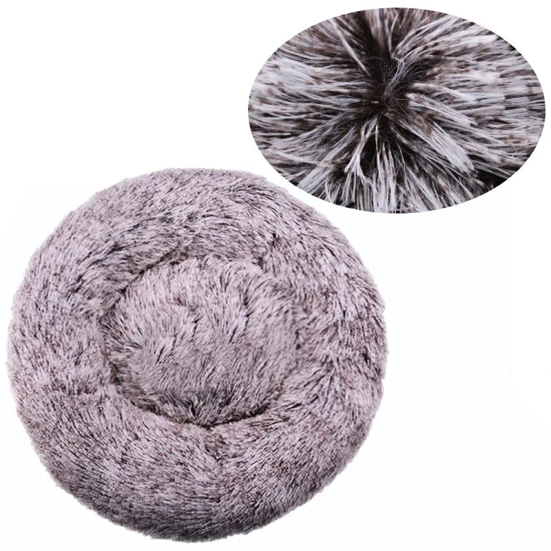 Round Plush Pet Bed for Large & Medium Dogs
