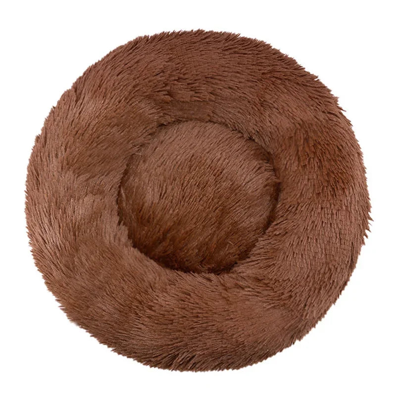 Round Plush Pet Bed for Large & Medium Dogs