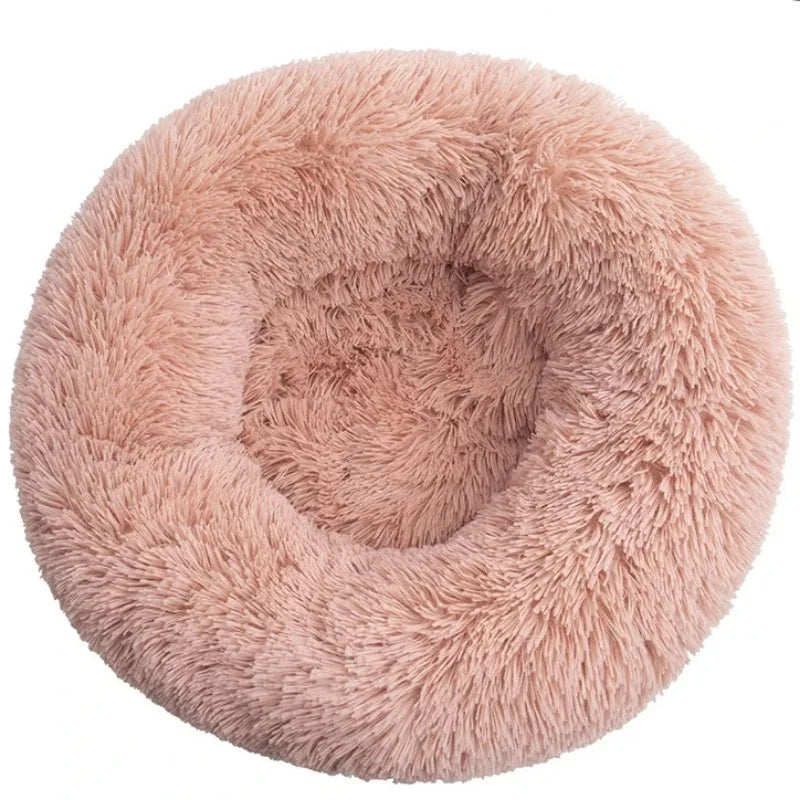 Round Plush Pet Bed for Large & Medium Dogs