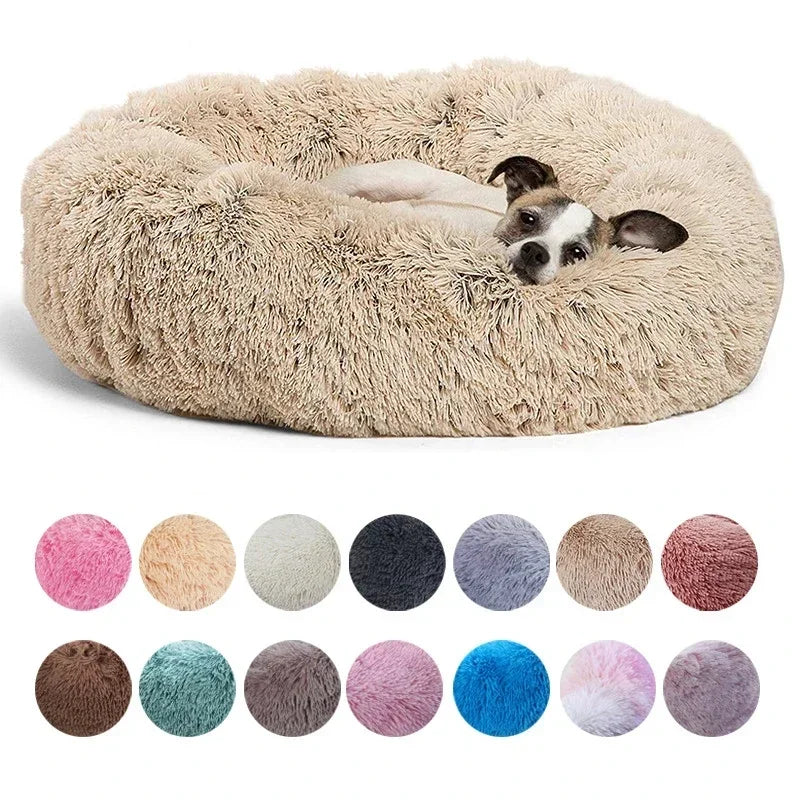 Round Plush Pet Bed for Large & Medium Dogs