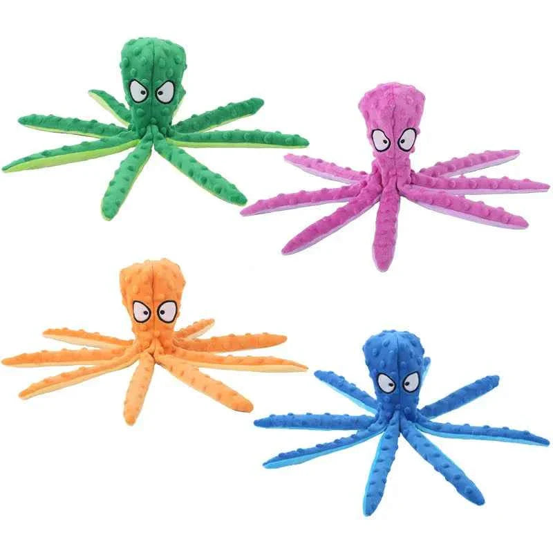 No-Stuffing Crinkle Octopus Dog Toy
