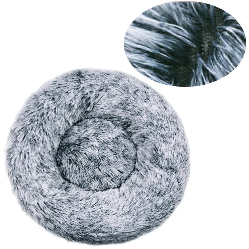 Round Plush Pet Bed for Large & Medium Dogs
