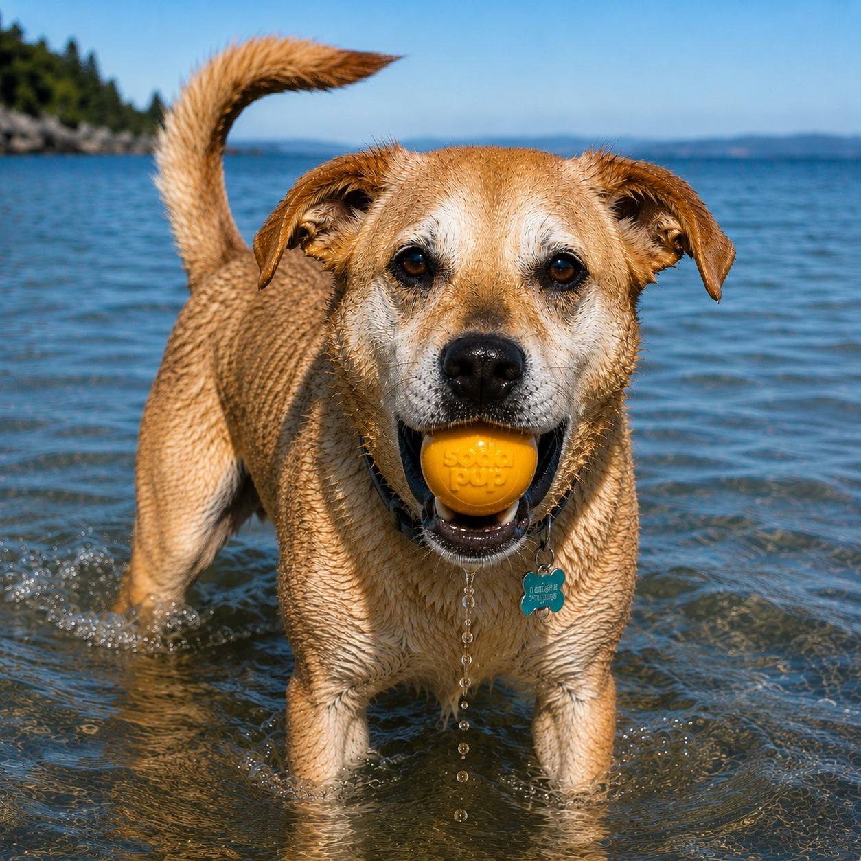 Floating Squeak Ball - Dog Toy