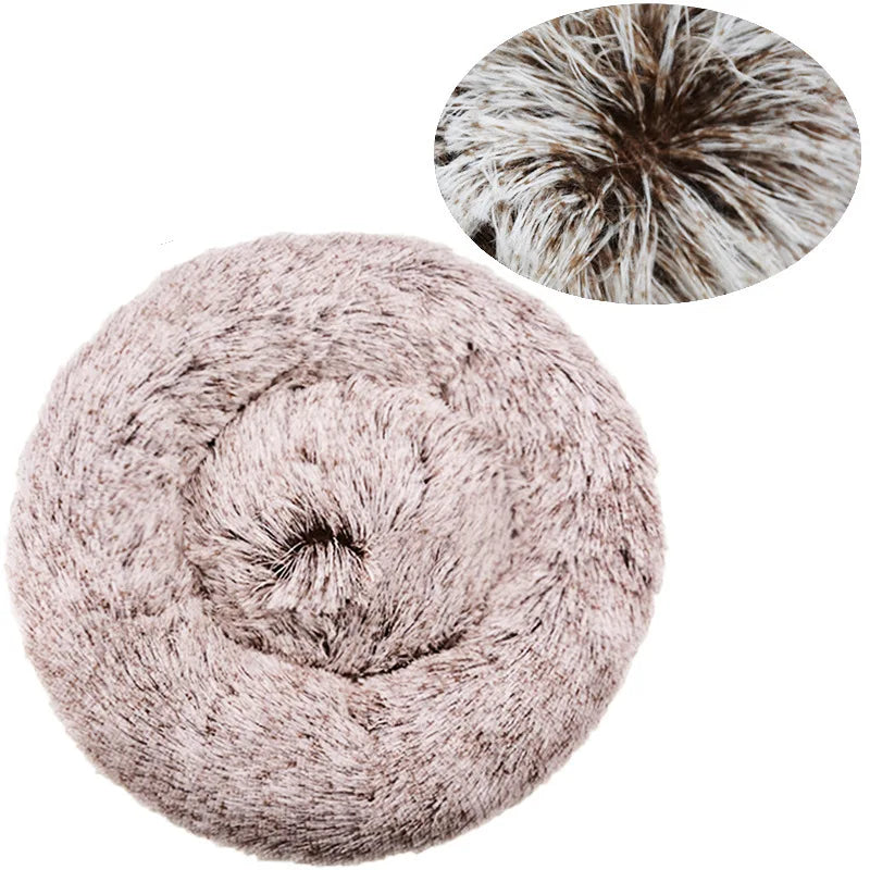 Round Plush Pet Bed for Large & Medium Dogs
