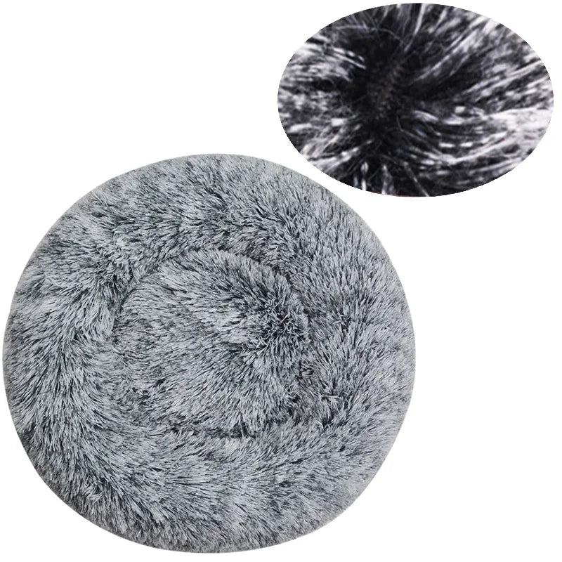 Round Plush Pet Bed for Large & Medium Dogs