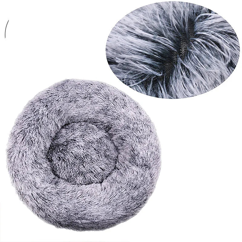 Round Plush Pet Bed for Large & Medium Dogs