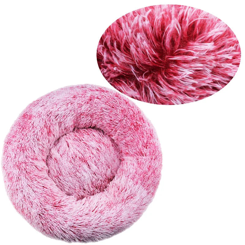 Round Plush Pet Bed for Large & Medium Dogs