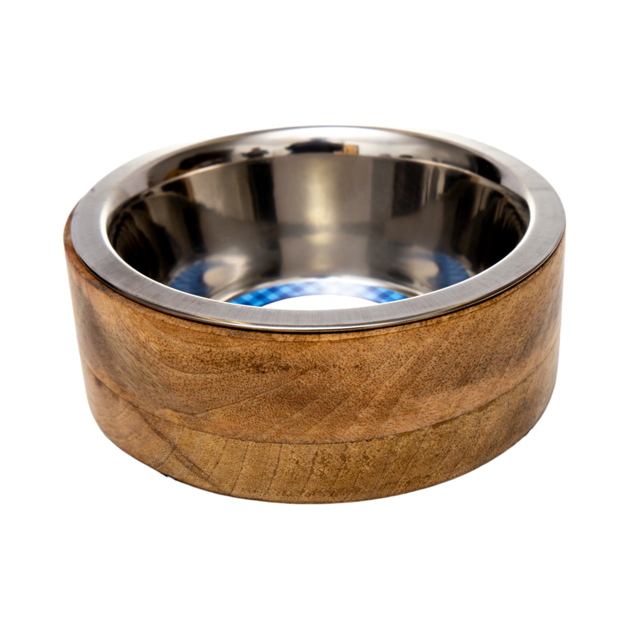 Country Living Stainless Steel Bowl & wood Holder