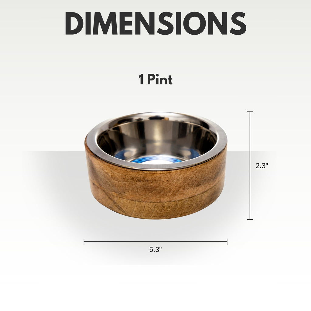 Country Living Stainless Steel Bowl & wood Holder