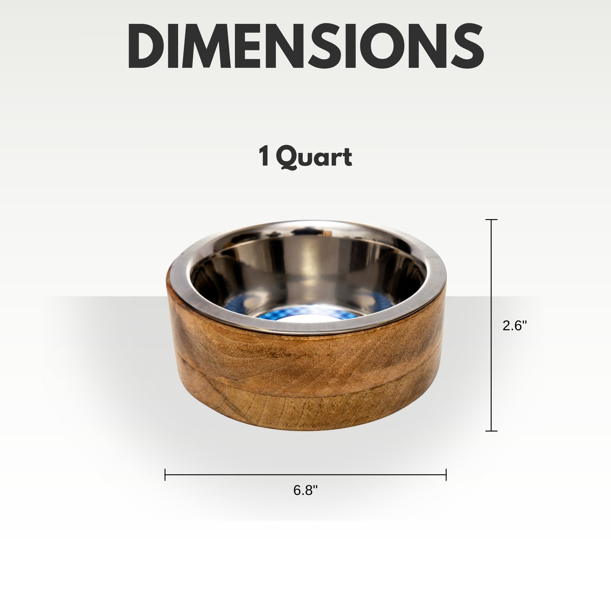 Country Living Stainless Steel Bowl & wood Holder