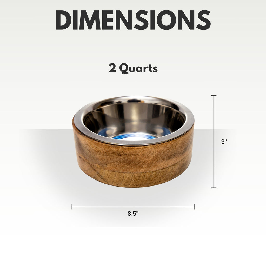 Country Living Stainless Steel Bowl & wood Holder