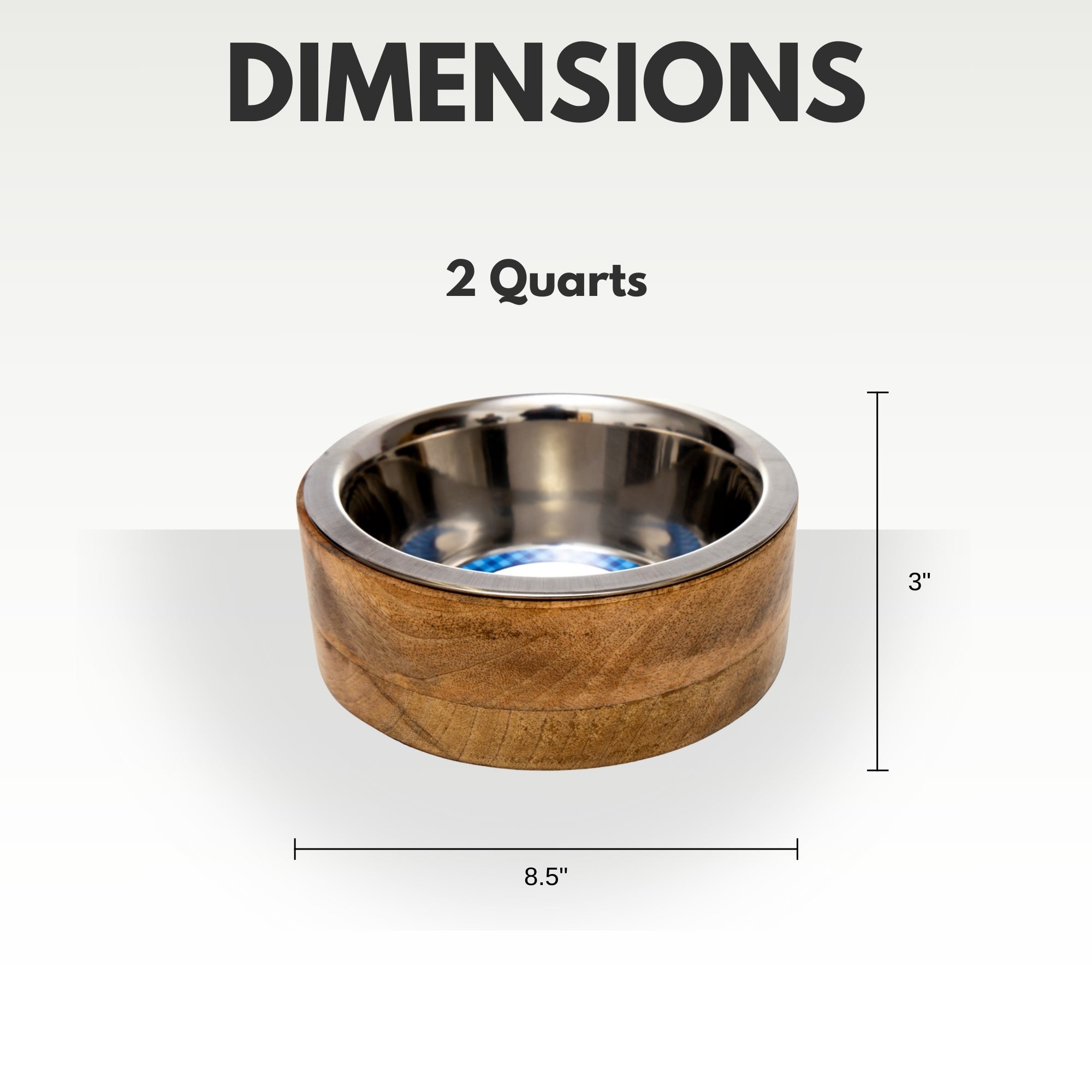 Country Living Stainless Steel Bowl & wood Holder