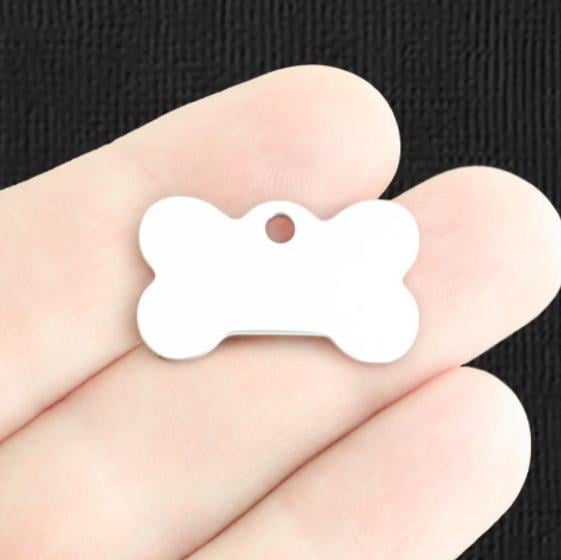 Woof Dog Bone Clip On Charm Stainless Steel Engraved Pet Accessory Backpack Zipper Charm Gift For Dog Lovers