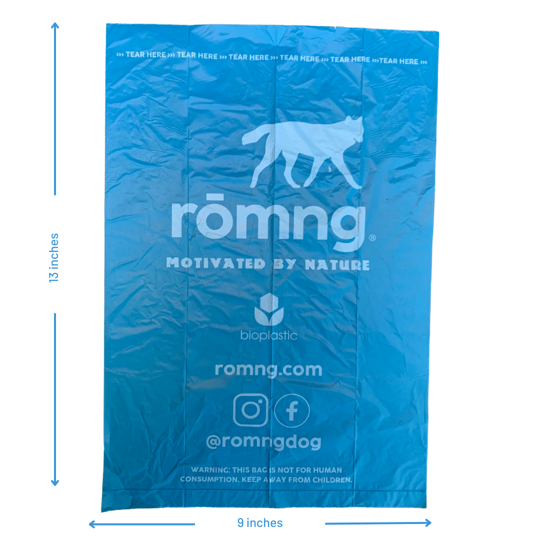 bio-based dog poop bags + bamboo dispenser